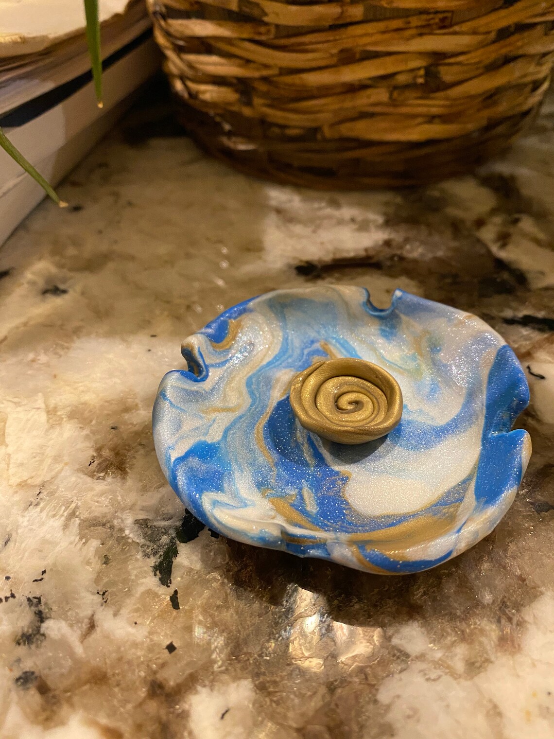 Golden galaxy polymer clay ashtray Etsy