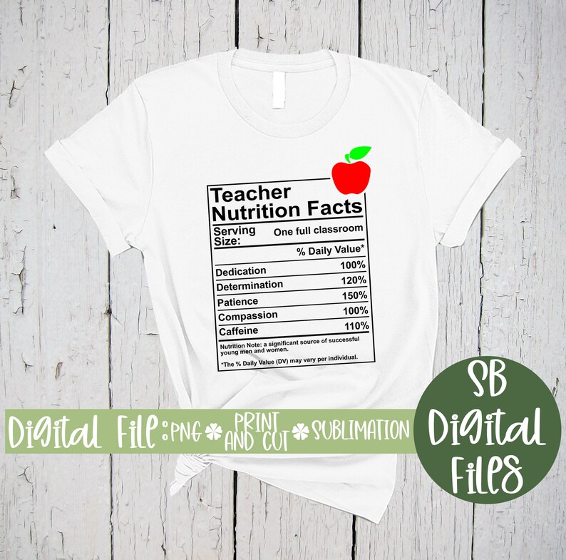 Download Teacher Nutritional Facts SVG Teacher Quote Essential ...