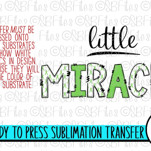 Little Miracle NICU Awareness Ready To Press Sublimation Transfer, Newborn Baby Gift for Nicu Parents, Baby Bodysuit Minky Baby Blanket Art