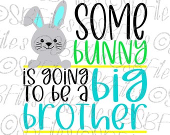 Un conejito será hermano mayor, revelación de bebé PNG, archivos de corte para Cricut y Silhouette, descarga instantánea, anuncio de embarazo de Pascua