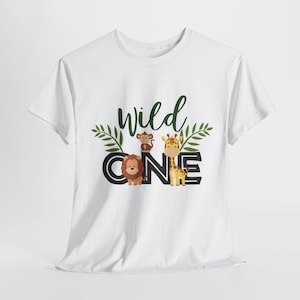 Wild One Sublimation Transfer, Jungle Safari Birthday Design for Baby or Toddler Shirt, DIY Heat Press Outfit, 1st Zoo Theme Party Tee GIft