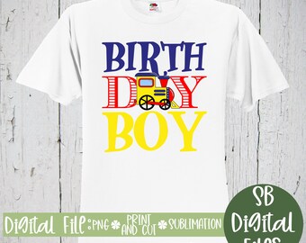 Train Birthday Shirt PNG, Train Clipart, Train Clip Art, Choo Choo Train, Birthday Boy, Train Party, Printable Train, Sublimation PNG File