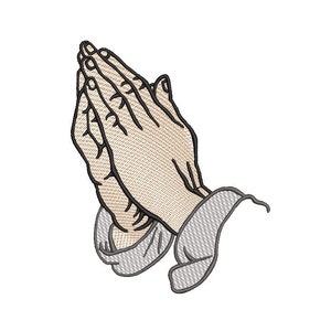 Embroidery File  Praying Hands Embroidery Machine Design Prayer Pillow Napkin  Sweatshirt T-shirt format: DST. PES.