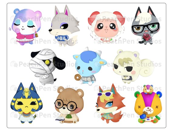 Animal Crossing stickers random selection of 5