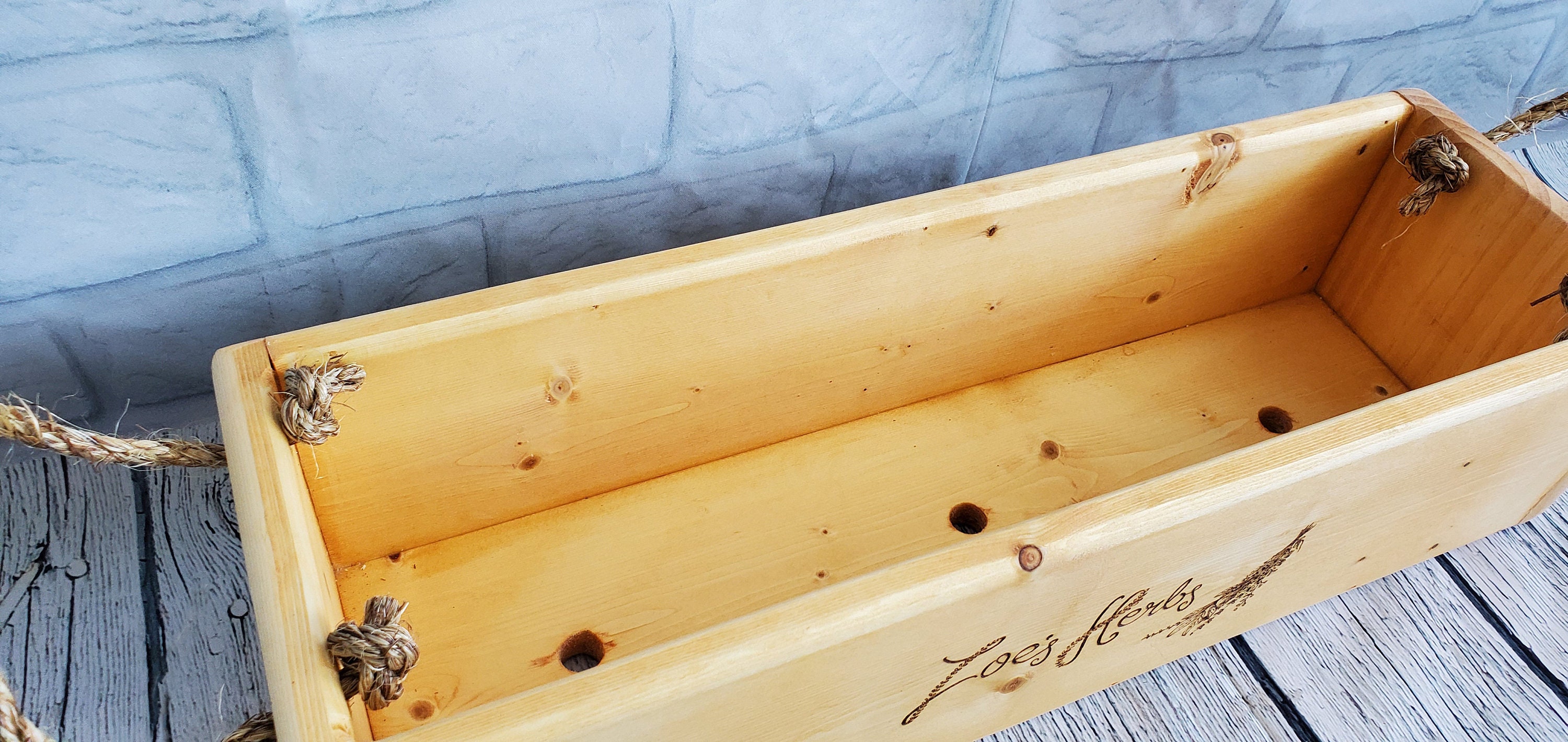 Personalized herb box wooden hand made customized wood Etsy