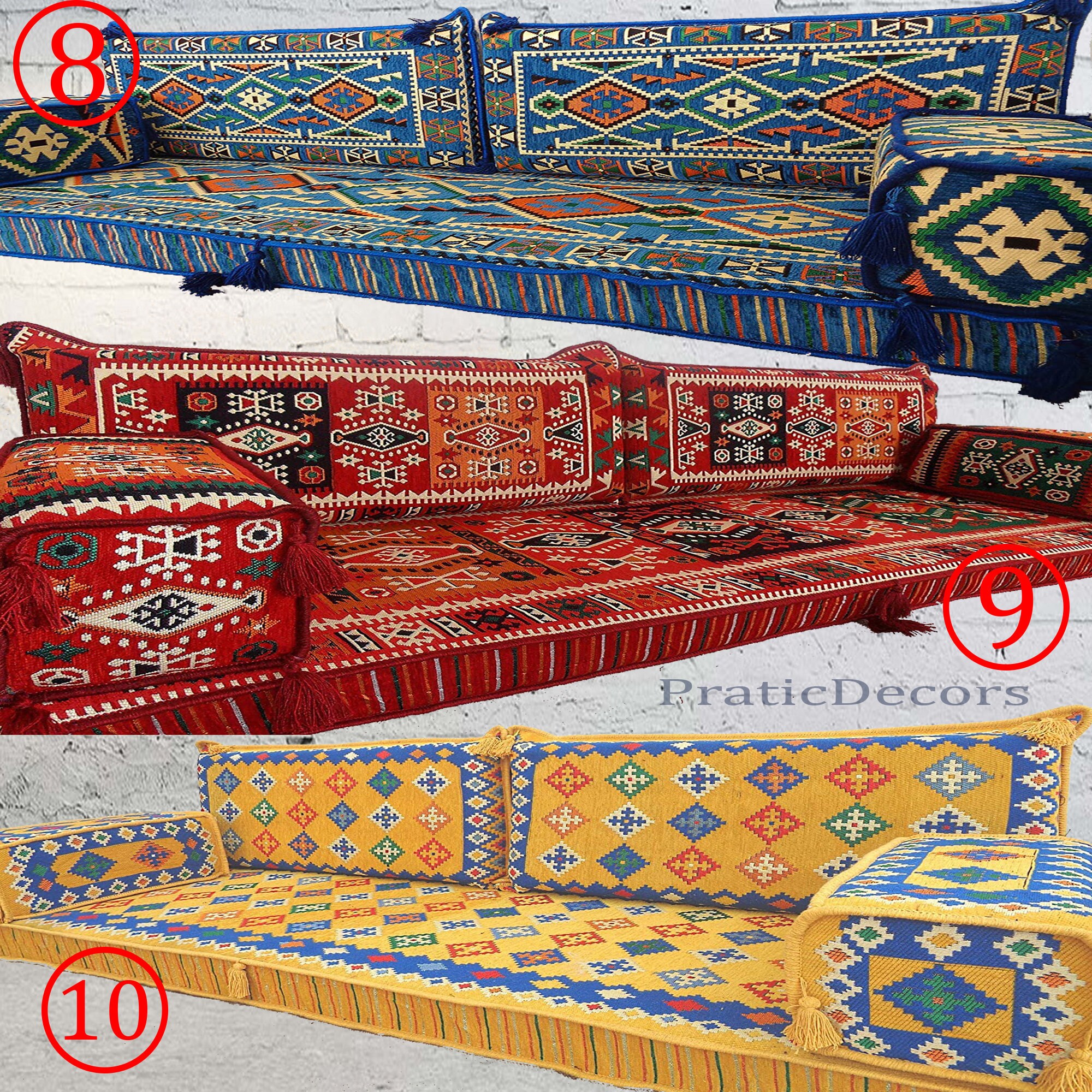 Conjunto de asientos de suelo de sofá árabe / Set de salón | Etsy