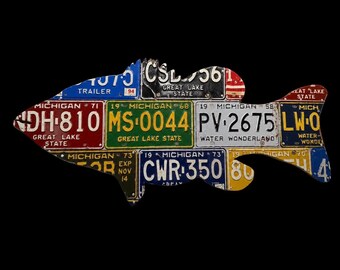Largemouth Bass Vintage Michigan Plates