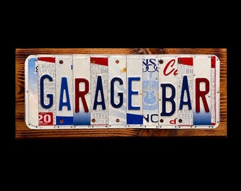 Garage Bar License Plate Sign