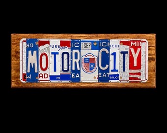 MOTOR CITY License Plate Sign – Automotive Wall Art