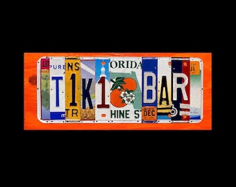 TIKI BAR License Plate Art Sign