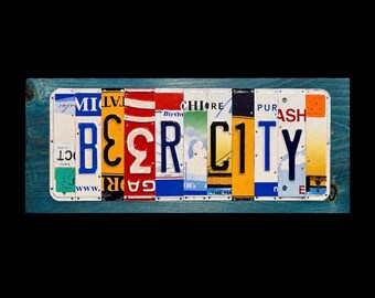 Beer City License Plate Art