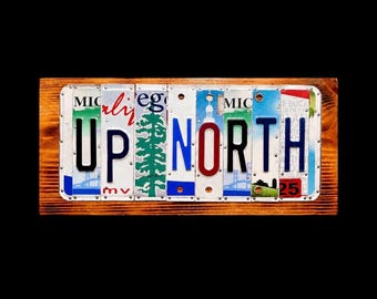 Up North License Plate Sign