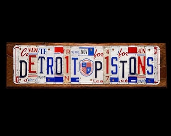 Detroit Pistons License Plate Sign, American Automobile Centennial Decor