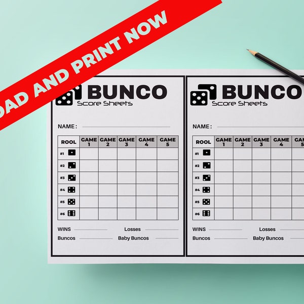 Bunco score sheets - Bunco Score Sheets - Printable PDF