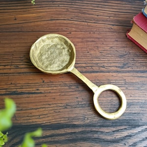 Vintage Brass Candle Snuffer, Brutalist Mid-Century Home Decor