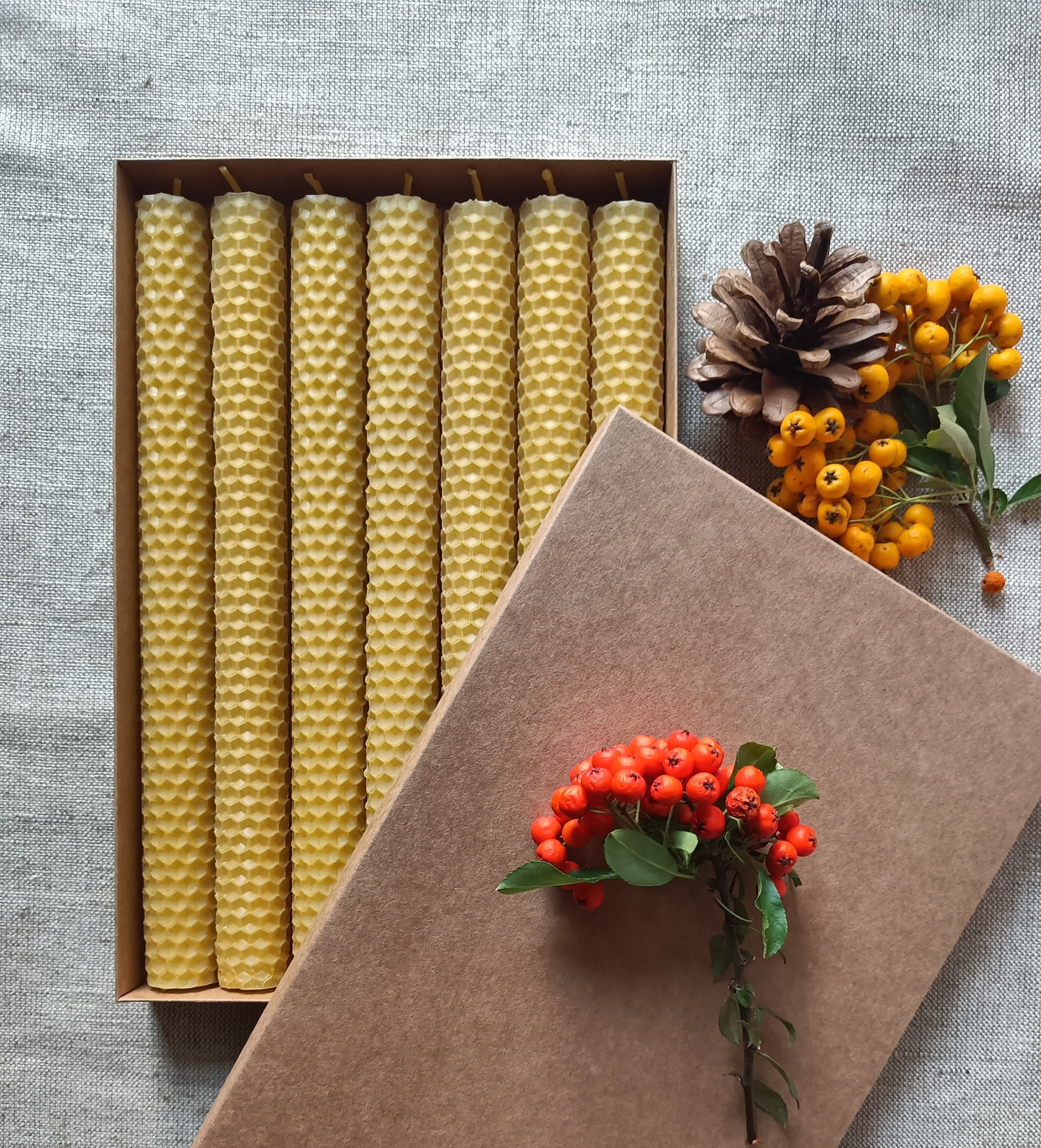 Velas de cera de abeja 100% puras, hechas a mano, naturales, para regalo,  decoración del hogar, no tóxicas, purificadoras de aire, biodegradables