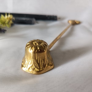 Vintage Brass Candle Snuffer, Antique Candle Flame Extinguisher, Candle Accessory, Ornate Metal Snuffer, Home Decor