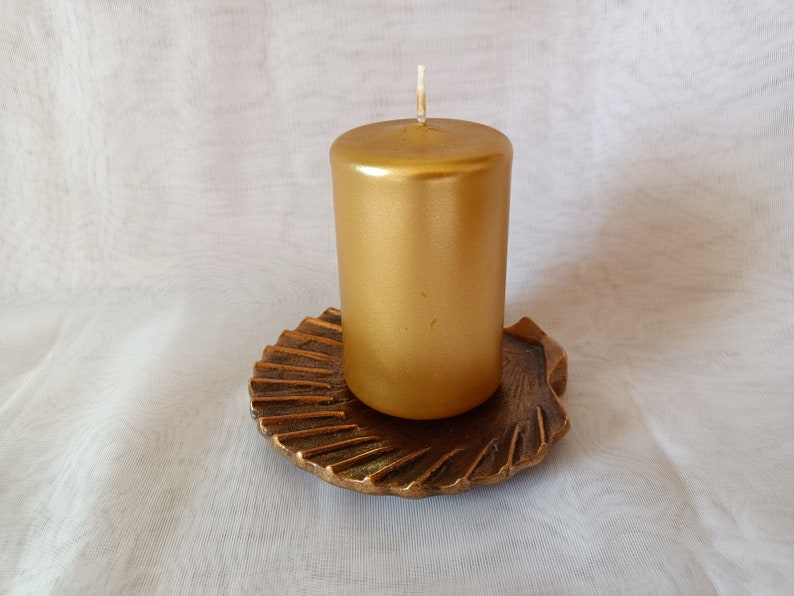 Vintage Bronze Candle Holder Antique Pillar Candle Stand Etsy