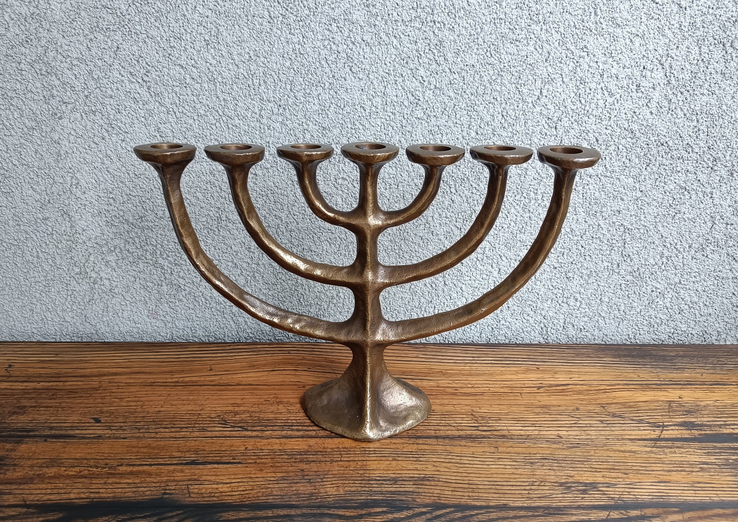 Boutons De Manchette Vintage Menorah En étain - Style Moderniste Des Années 60