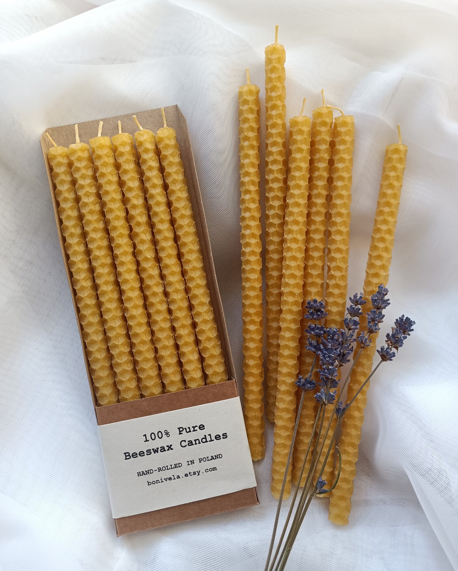 Bougies Coniques En Cire D'abeille - Lot De 100, Hauteur 16 Cm, Diamètre 5,4 Mm, Combustion 35 Min