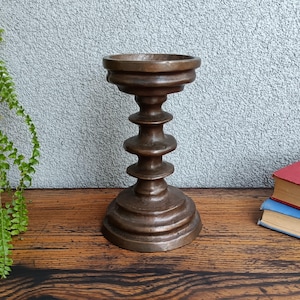 Vintage Bronze Brutalist Candle Holder: Horst Dalbeck Chamberstick