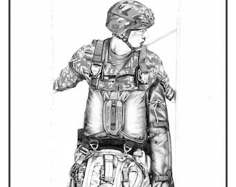 Personalized Jumpmaster Art Print: Military Gift