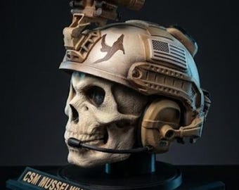 3D Printed Tactical Helmet Skull: Custom Military Gift