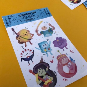 Sticker Sheet Adventure Time Hora de aventuras | Pack Stickers Scrapbook
