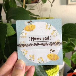 Bee Notepad | Memo Sheets | Handmade | Artisan Notepad | Memopad | Desk Accessories | Planner | Office