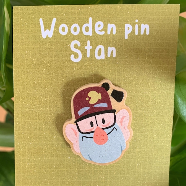 Stan Pines Gravity Falls Wooden Pin