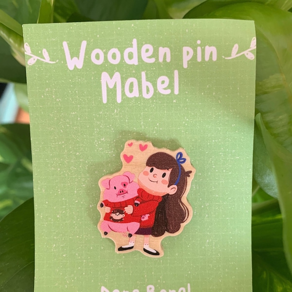 Mabel Pines Gravity Falls Pin de Madera Natural