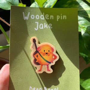 Pin Jake Adventure time | Jake the dog Original Gift Inspired Fanart | Eco Friendly | Natural Wooden Pin