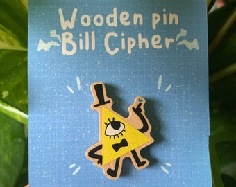 Bill Cipher Gravity Falls Wooden Pin