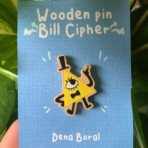 Bill Cipher Gravity Falls Wooden Pin