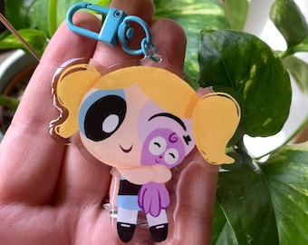 Llavero Burbuja Las Supernenas | Bubbles The Powerpuff Girls Keychain | Cartoon Network Fanart | Las Chicas Superpoderosas