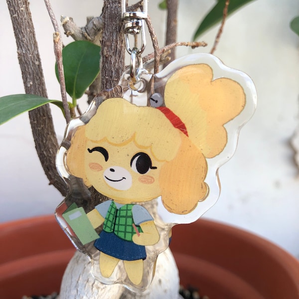 Isabelle Keyring | Isabelle Keychain | Original Animal Crossing New Horizons Fanart Acrylic Keychain