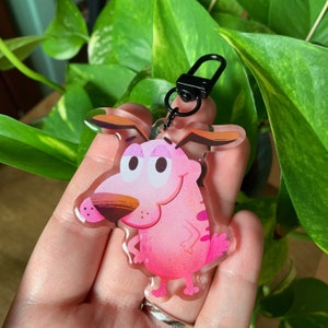 Courage The Cowardly Dog  | Acrylic Keychain | Charm | Original Keyring