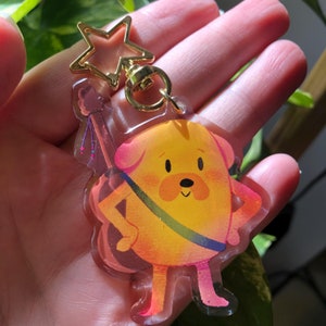 Jake Adventure Time Schlüsselanhänger | Jake der Hund Adventure Time Acryl Schlüsselanhänger | Fanart Schlüsselanhänger Anhänger Geschenk Schlüssel Rucksack Schlüsselanhänger