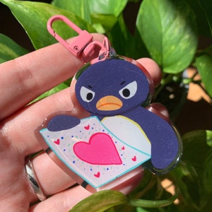 Pingu Valentine's Day  | Acrylic Keychain | Pingu gift | Original Keyring