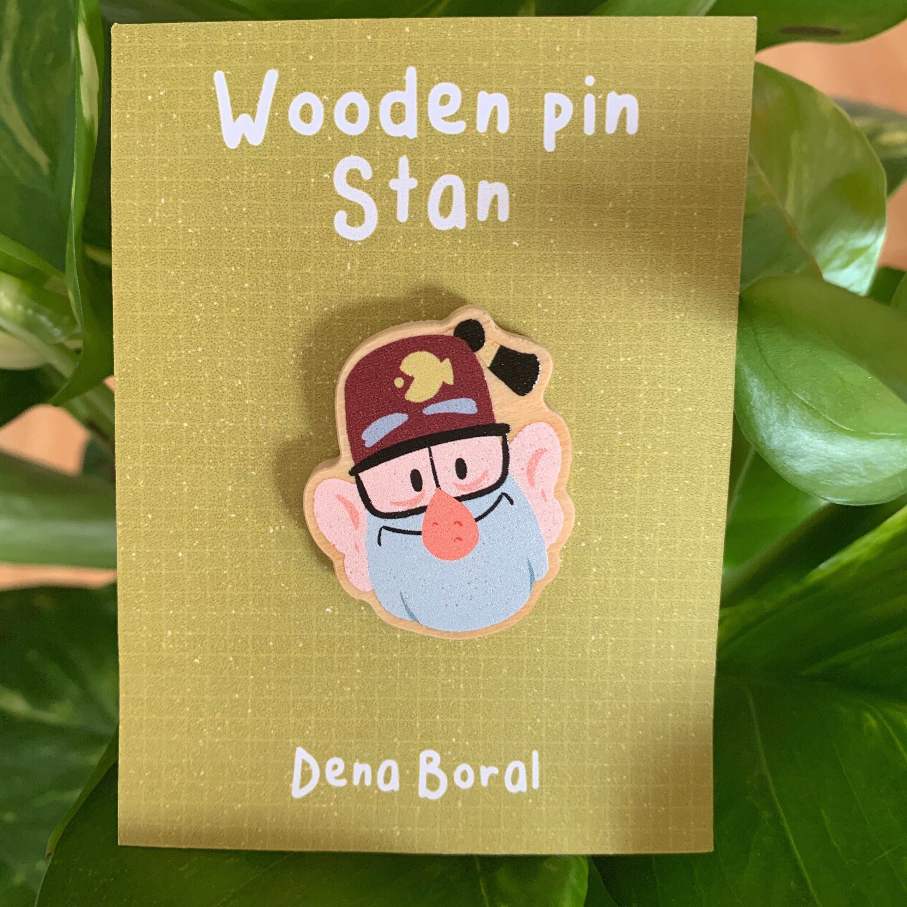 Stan Pines Gravity Falls Wooden Pin