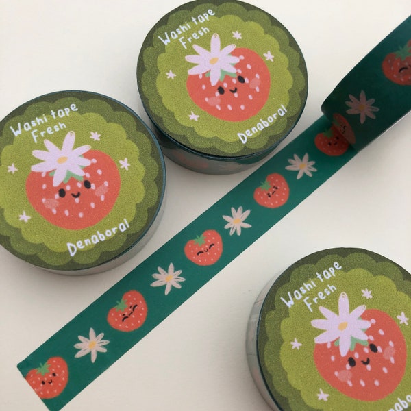 Fresh Washi Tape | Planner Tapes Handmade | Christmas Gift Card Design Gift Packaging | Cute Pattern Decorative Tape