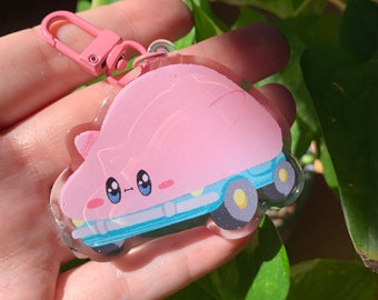 Llavero Kirby car |Keyring Keychain Acrilico colgante regalo llaves mochila Keychain