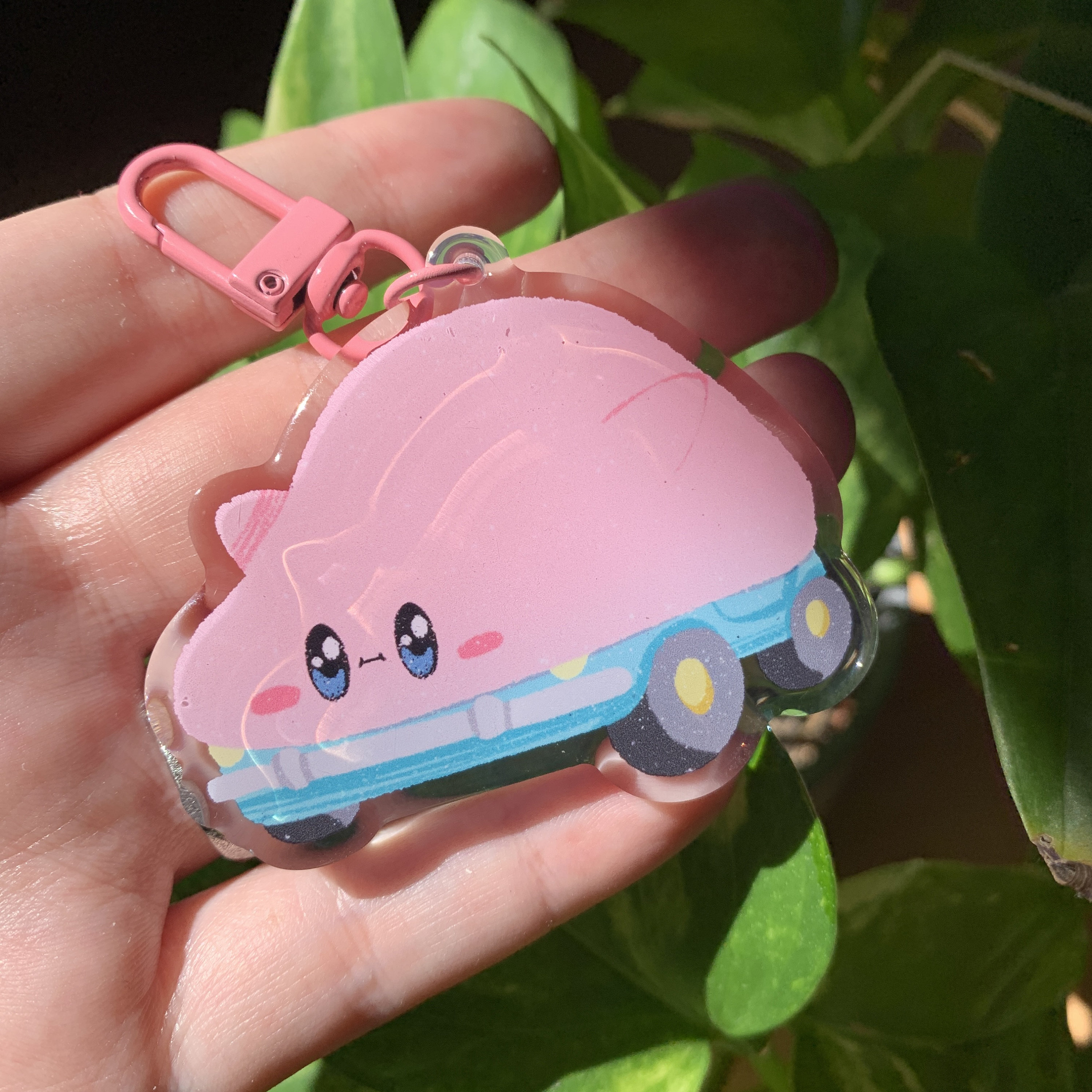 Kirby car Keyring | Nintendo inspired Fanart Videogames Acrylic
