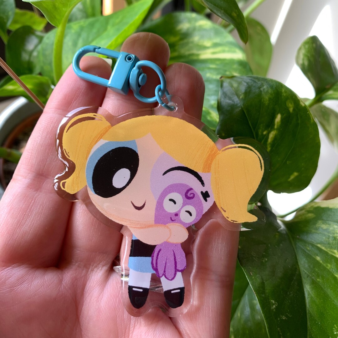 Bubbles the Powerpuff Girls Keychain Keyring Original Fanart Cartoon Network Series Etsy