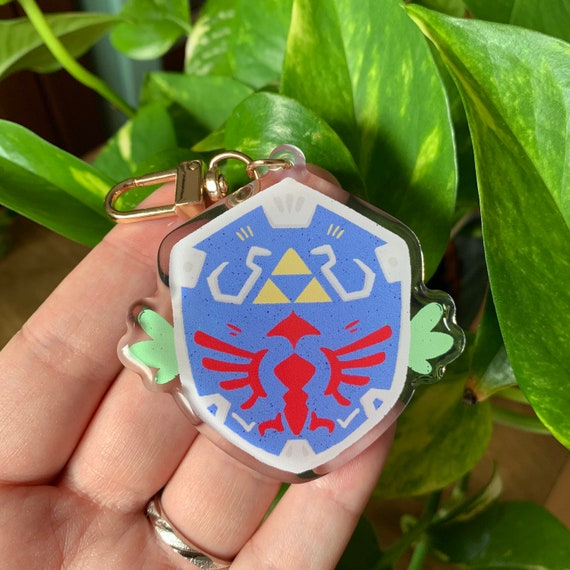 Zelda Escudo Llavero Llavero acrilico epoxy Colgante regalo llaves mochila Zelda Shield Keyring Keychain Etsy Espana