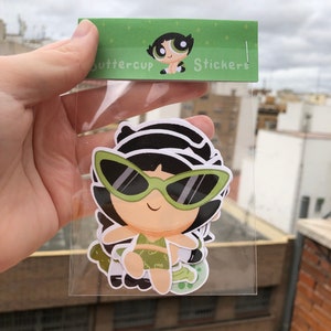 Pack d’autocollants Cactus Les Powerpuff Girls | Buttercup Le pack d’autocollants Powerpuff Girls | Fanart du réseau de dessins animés | Les Powerpuff Girls
