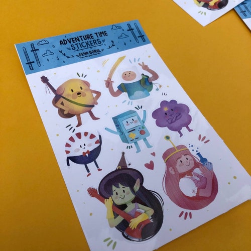 Sticker Sheet Adventure Time Hora de aventuras | Pack Stickers Scrapbook
