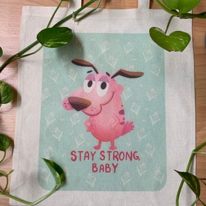Tote Bag Courage The Cowardly Dog Fanart | Fan Art 100% Cotton 40x40cm 16x16inch