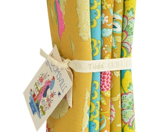 Tilda Stoffpaket "Bloomsville" Corn/Sky von Tone Finnanger für Tilda Fabrics, 100%Baumwolle