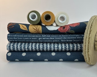 Stoffpaket Baumwolle "Flower Pot“ Blue von Lella Boutique  für Moda Fabrics